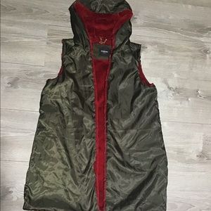 BEBE knee length reversible open vest